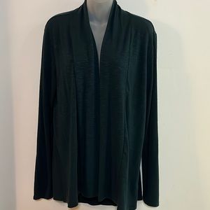 Cable & Gauge Green Open Front Draped Cardigan Versatile Layering Essential